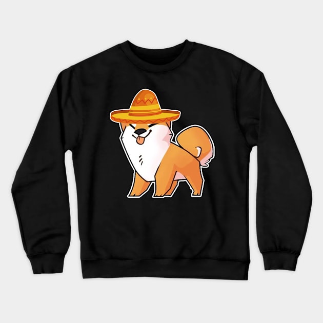 Cute dog shiba inu mexico cinco de mayo Crewneck Sweatshirt by franzaled